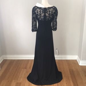 Val Stefani Black Elbow Sleeve Sequin Gown (2)